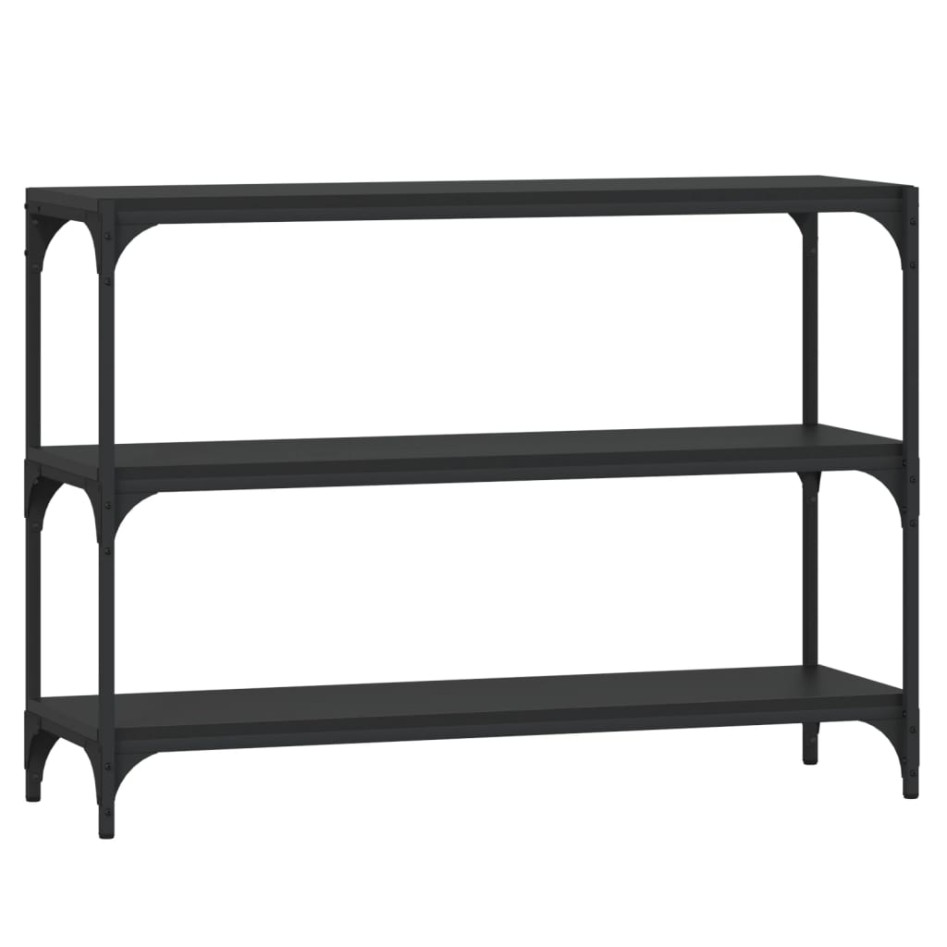 Estantería madera contrachapada y acero negro 100x33x70,5