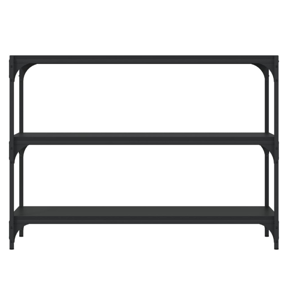 Estantería madera contrachapada y acero negro 100x33x70,5