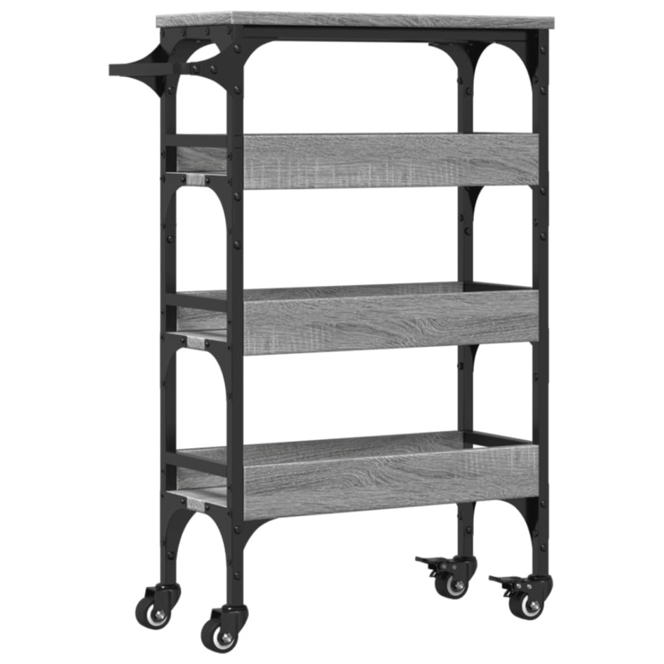 Carrito de cocina madera de ingeniería gris Sonoma 53x20x76