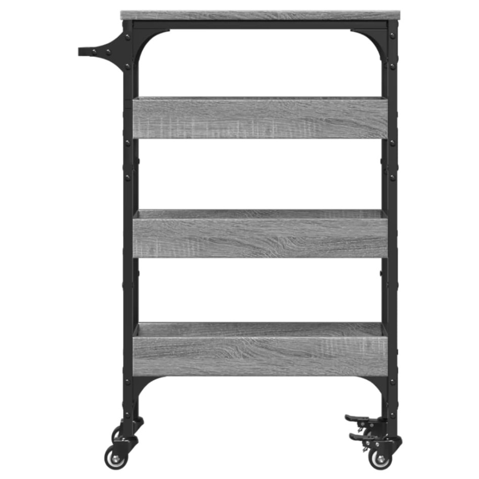 Carrito de cocina madera de ingeniería gris Sonoma 53x20x76