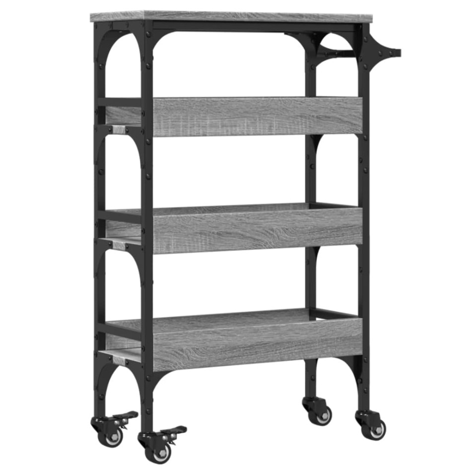 Carrito de cocina madera de ingeniería gris Sonoma 53x20x76