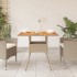 Mesa de jardín ratán sintético madera acacia beige 80x80x75