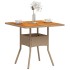 Mesa de jardín ratán sintético madera acacia beige 80x80x75
