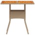 Mesa de jardín ratán sintético madera acacia beige 80x80x75