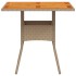 Mesa de jardín ratán sintético madera acacia beige 80x80x75