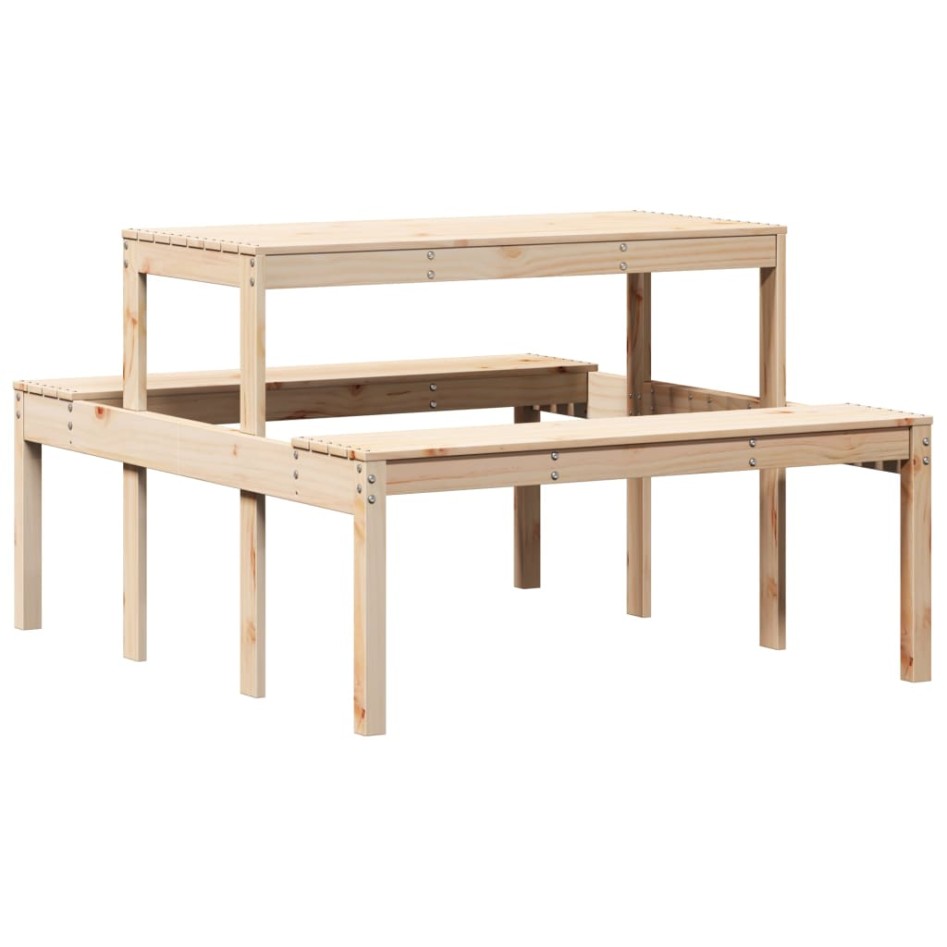 Mesa de picnic madera maciza de pino 110x134x75
