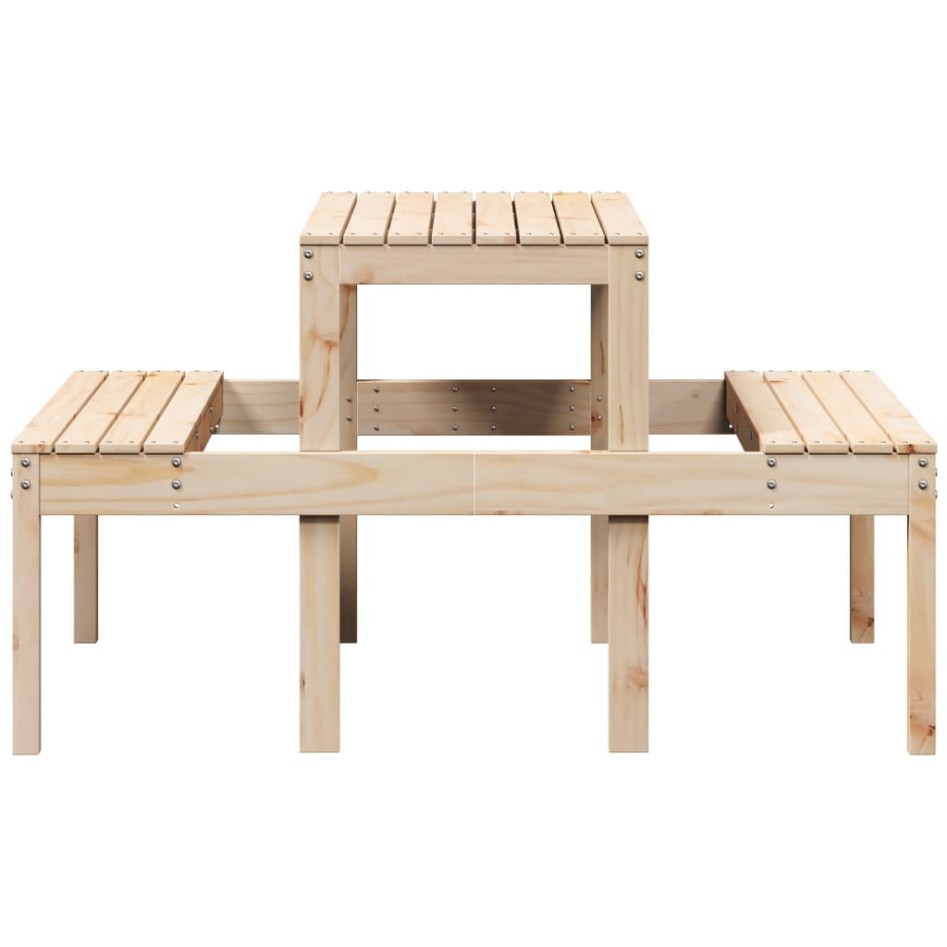 Mesa de picnic madera maciza de pino 110x134x75