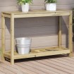 Mesa plantación con estante madera pino impregnada 108x35x75 cm