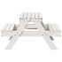 Mesa de pícnic para niños madera maciza pino blanco 88x97x52