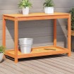 Mesa de plantación y estante madera maciza marrón 108x50x75 cm