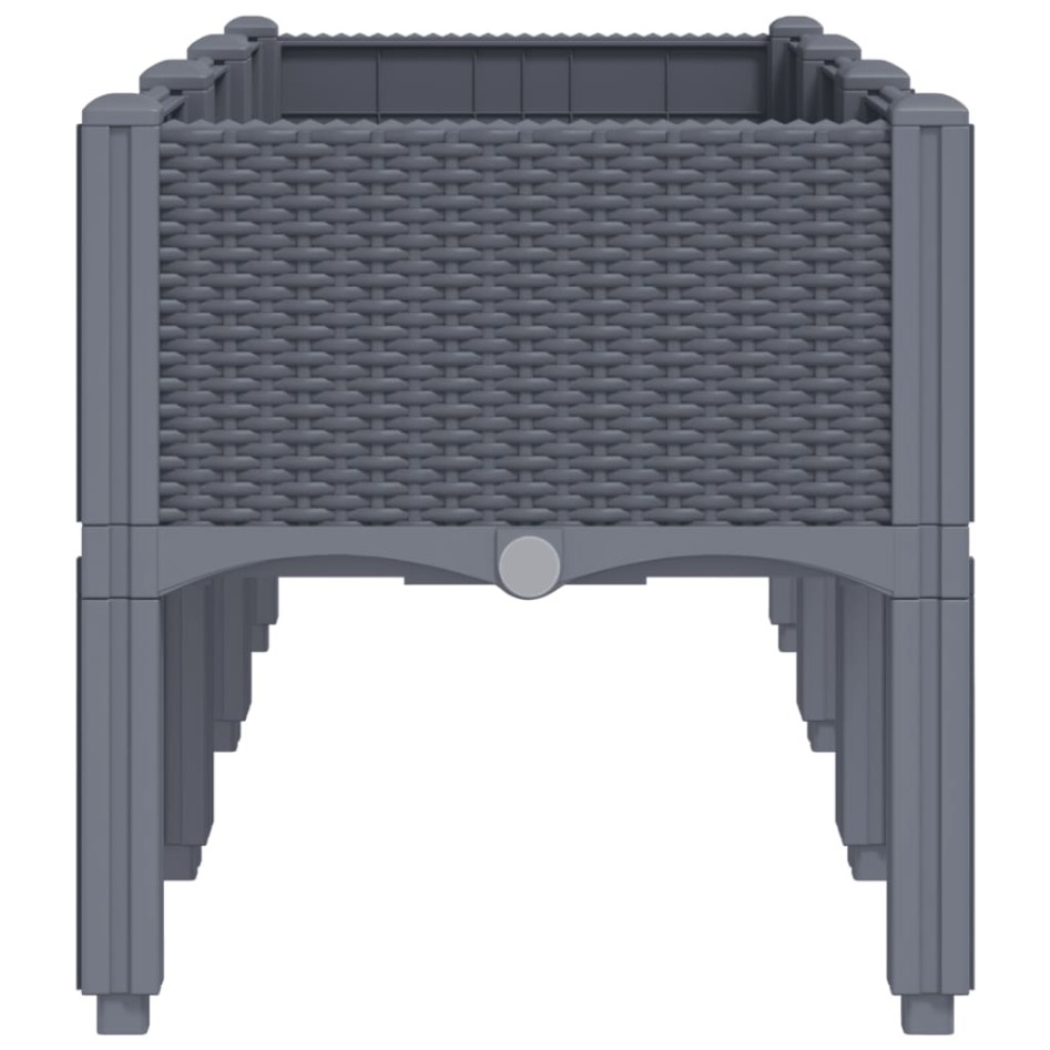 Jardinera con patas PP azul gris 120x40x42