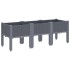 Jardinera con patas PP azul gris 120x40x42