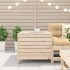 Taburete de jardín madera maciza de pino 62x63,5x53,5
