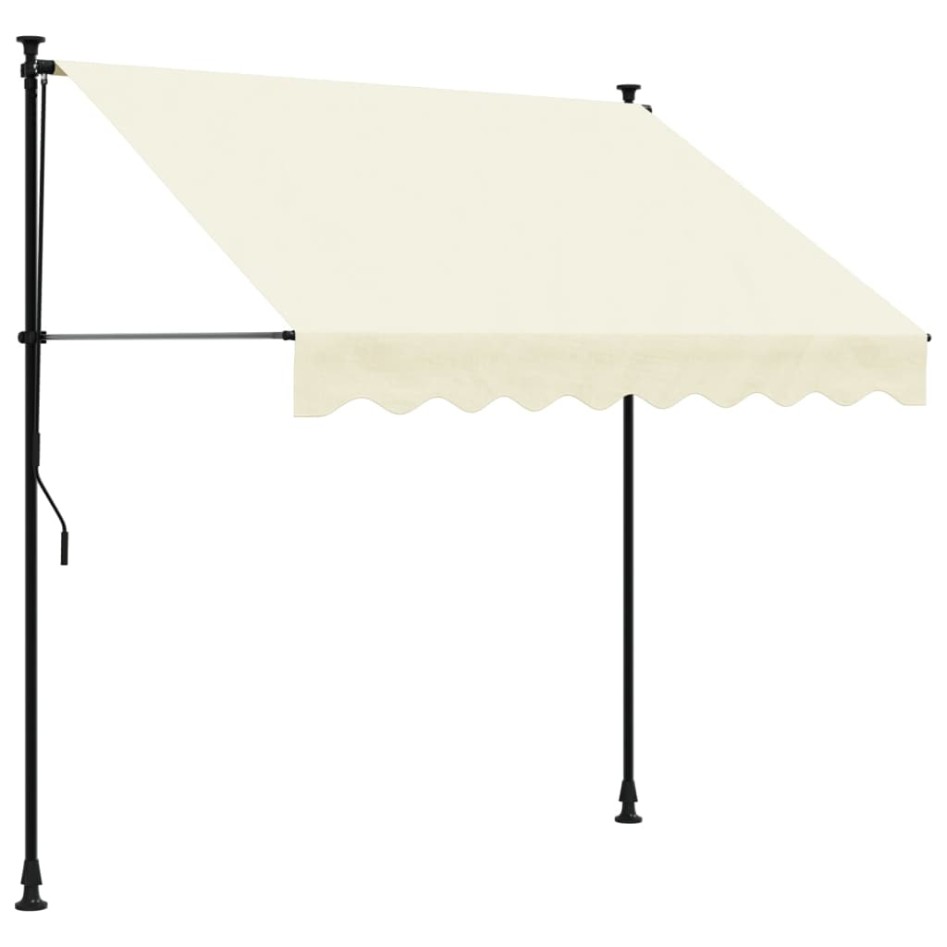 Toldo retráctil tela y acero crema 200x150
