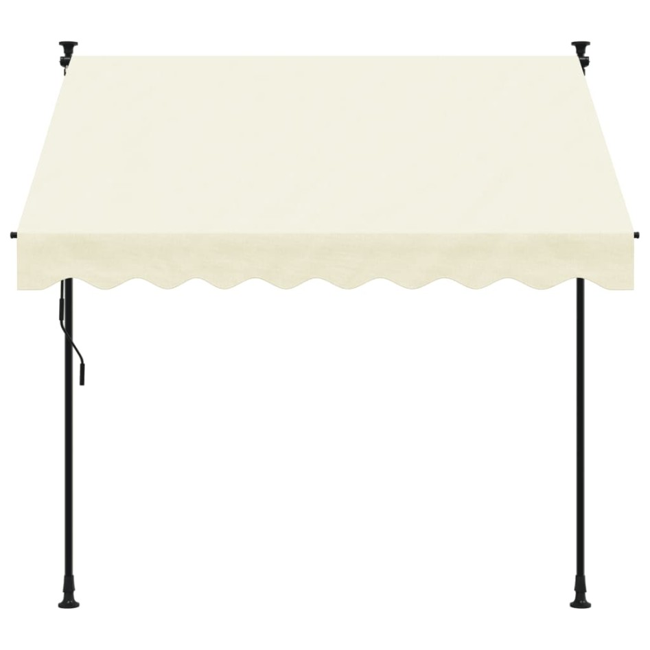 Toldo retráctil tela y acero crema 200x150