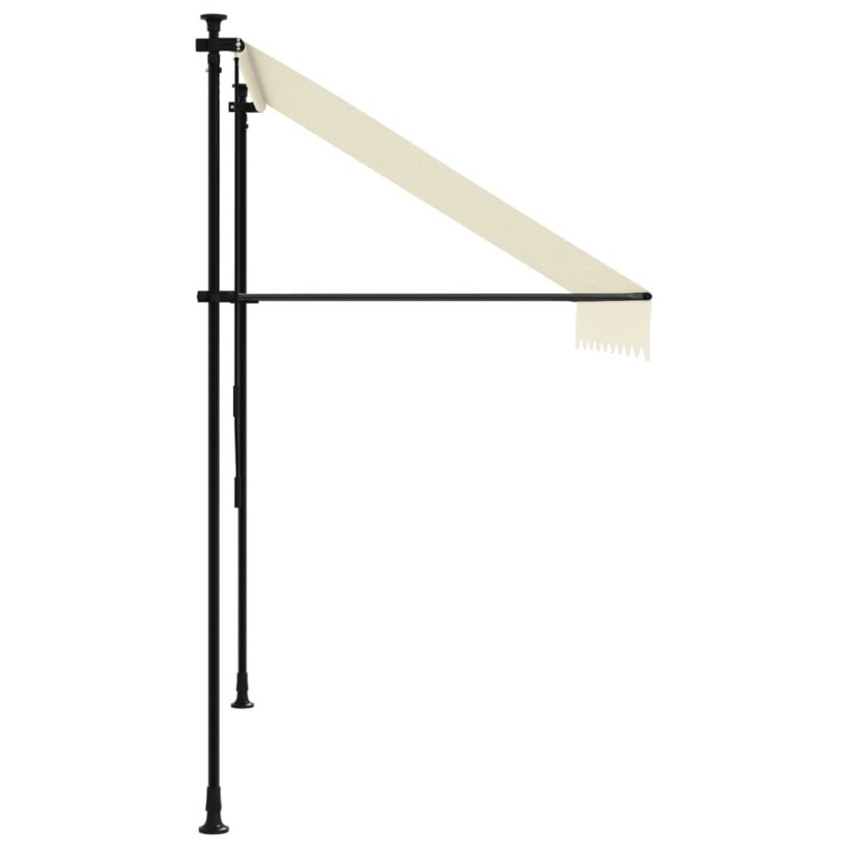 Toldo retráctil tela y acero crema 200x150