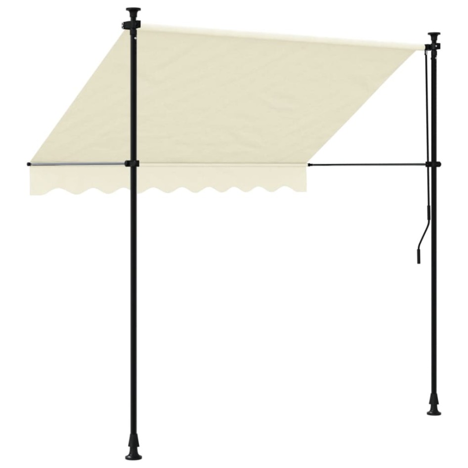 Toldo retráctil tela y acero crema 200x150