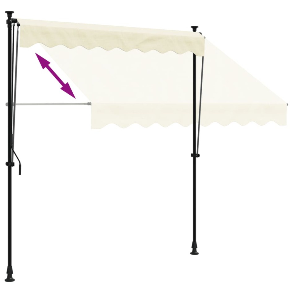 Toldo retráctil tela y acero crema 200x150