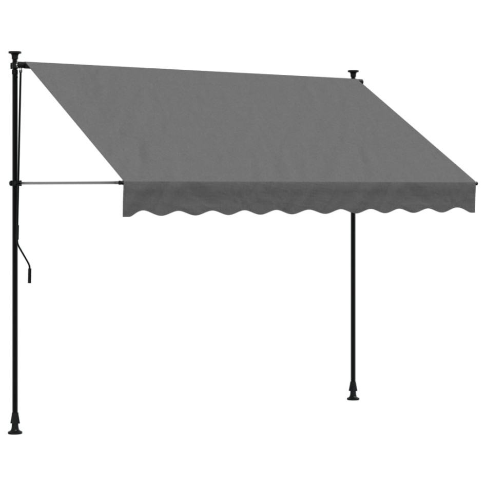 Toldo retráctil de tela y acero gris antracita 250x150