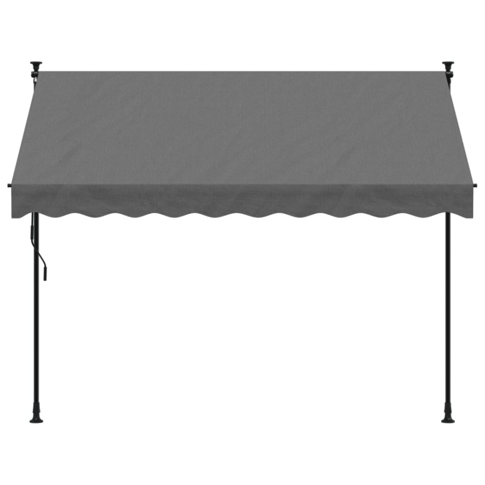 Toldo retráctil de tela y acero gris antracita 250x150