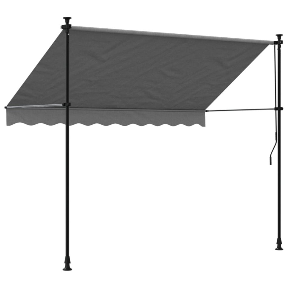 Toldo retráctil de tela y acero gris antracita 250x150
