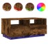 Mesa de centro con luces LED roble ahumado 90x49x40