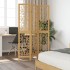 Biombo separador de 3 paneles madera maciza paulownia