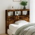 Cabecero de cama con luz LED roble ahumado 100x17x102