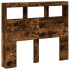 Cabecero de cama con luz LED roble ahumado 100x17x102