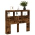 Cabecero de cama con luz LED roble ahumado 100x17x102