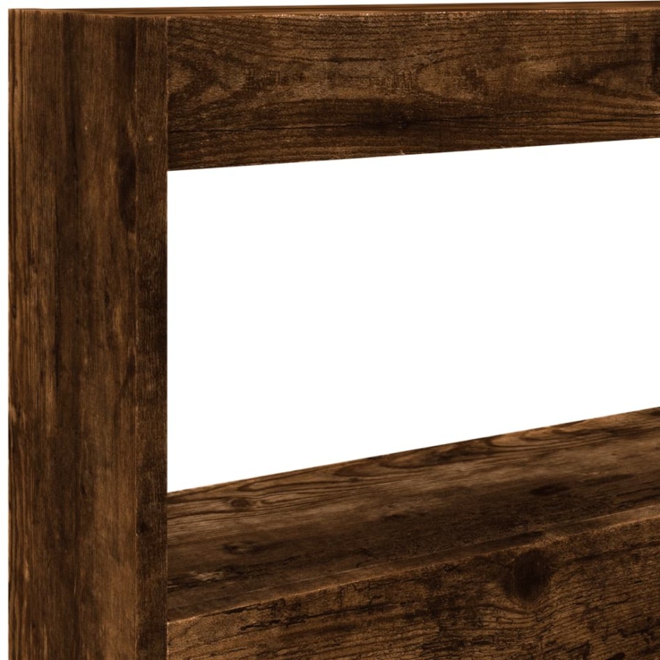 Cabecero de cama con luz LED roble ahumado 100x17x102
