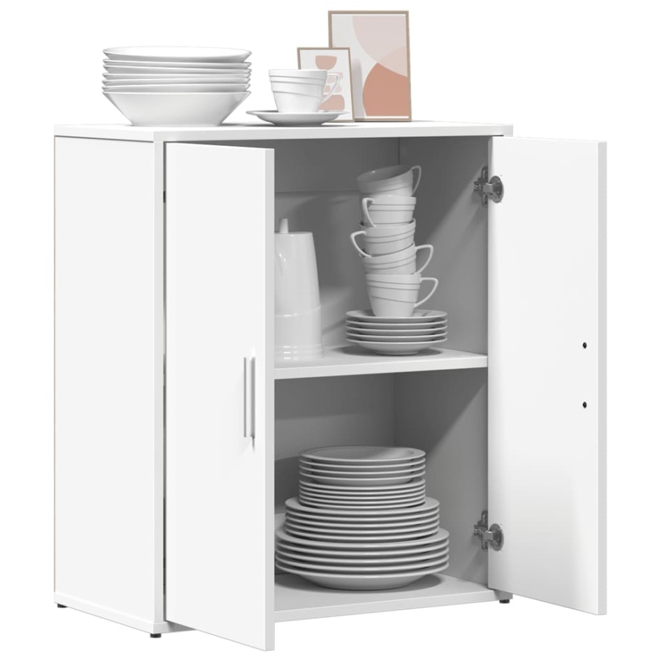 Aparador de madera de ingeniería blanco 60x31x70