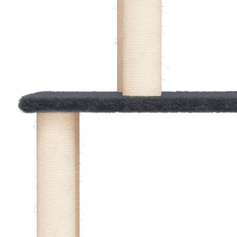 Rascador para gatos con postes de sisal gris oscuro 149