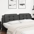 Cabecero de cama acolchado cuero sintético negro 200