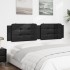 Cabecero de cama acolchado cuero sintético negro 200