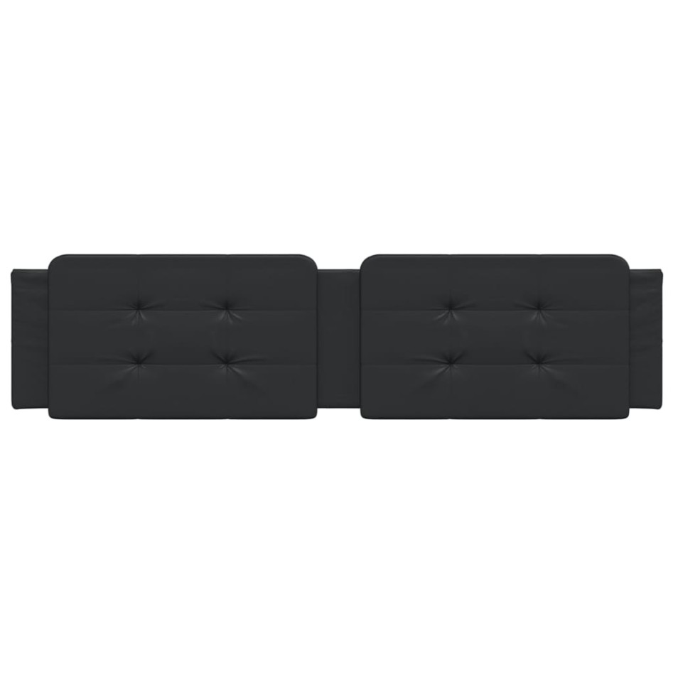 Cabecero de cama acolchado cuero sintético negro 200