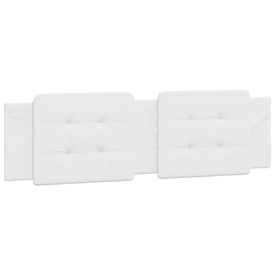 Cabecero de cama acolchado cuero sintético blanco 180