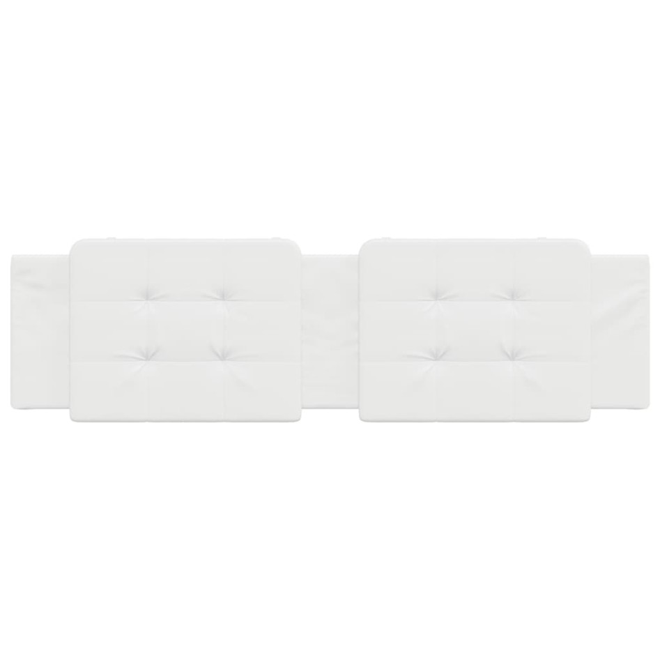 Cabecero de cama acolchado cuero sintético blanco 180