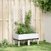 Jardinera con enrejado PP blanco 80x40x142 cm