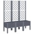 Jardinera con enrejado PP azul gris 120x40x142