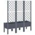 Jardinera con enrejado PP azul gris 120x40x142