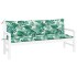 Cojines banco jardín 2 uds tela estampado de hojas 180x50x7