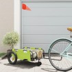 Remolque para bicicletas hierro y tela Oxford verde