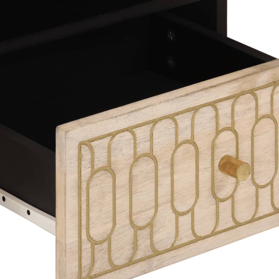 Mesa de centro de madera maciza mango 80x54x40