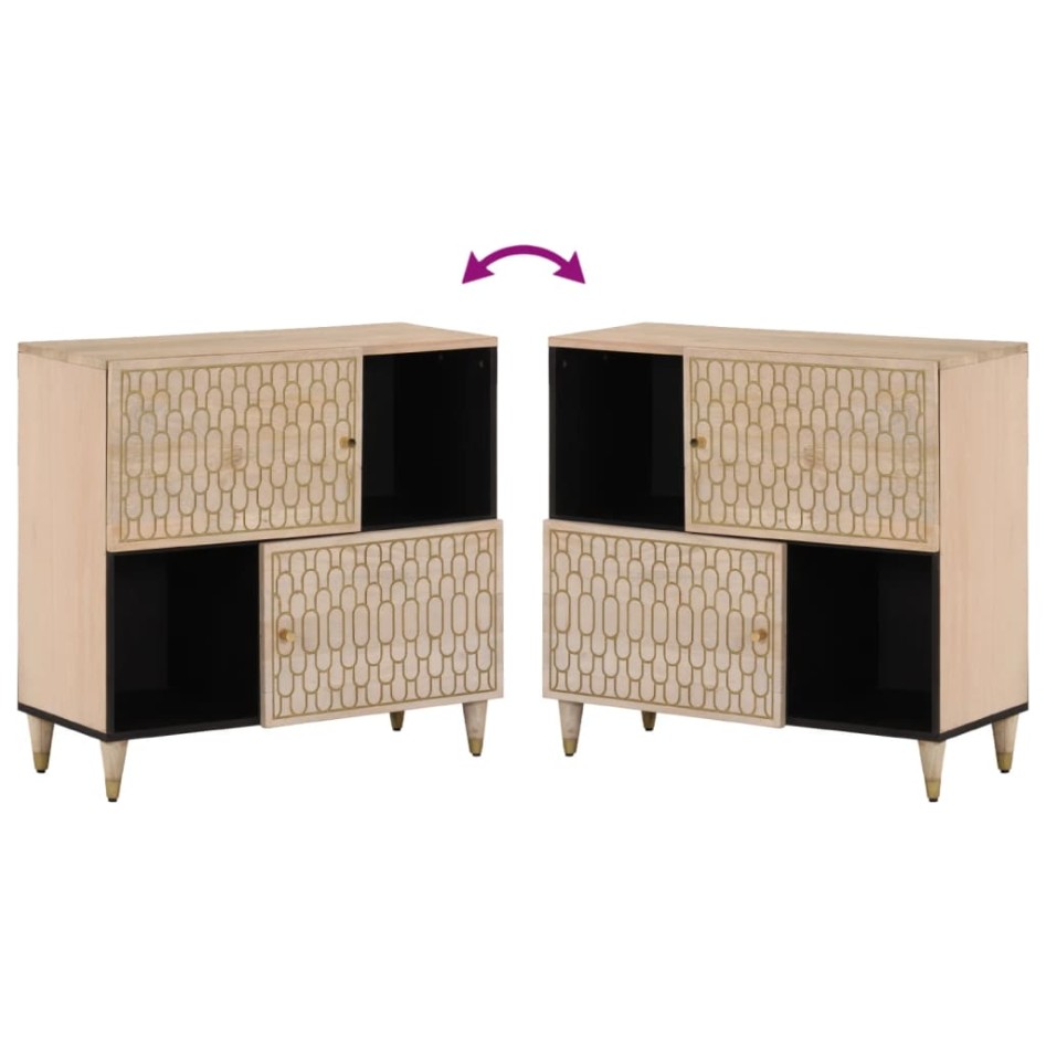 Armario auxiliar madera maciza de mango 80x33x75