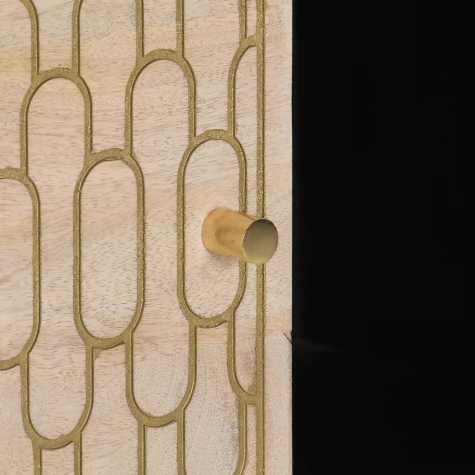 Armario auxiliar madera maciza de mango 80x33x75