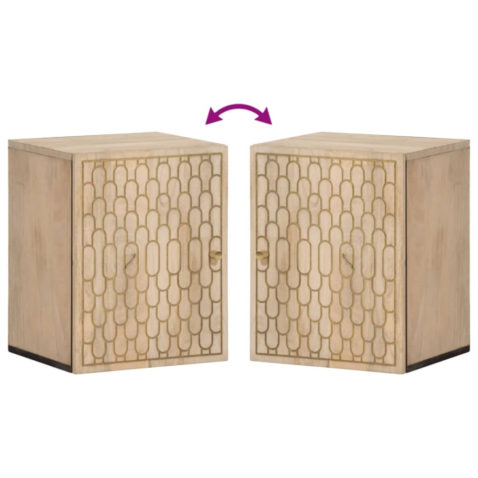 Armario de baño de pared madera maciza de mango 38x33x48