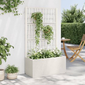 Jardinera con enrejado PP blanco 80x36x140