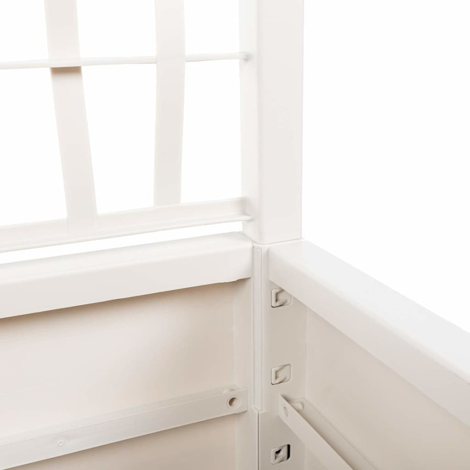 Jardinera con enrejado PP blanco 80x36x140