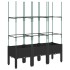 Jardinera con enrejado PP negro 120x40x142,5